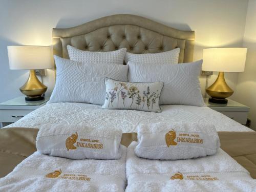 Ένα ή περισσότερα κρεβάτια σε δωμάτιο στο Hotel-Apartment INKASABIOS