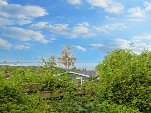 een veld met bomen en een blauwe lucht met wolken bij 4 person holiday home in Alling bro in Allingåbro