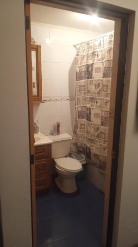 ein Bad mit einem WC und einem Waschbecken in der Unterkunft Habitancion disponible in Vallenar