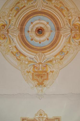 a painting of a ceiling with a clock on it at VILLARTE in Agliana