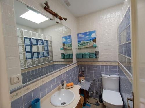 a bathroom with a toilet and a sink at Mar Azul, Cabo de Gata, Vistas al Mar in El Cabo de Gata