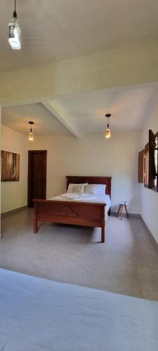 1 dormitorio grande con 1 cama en una habitación en Sítio Roda d'Água en Lagoa Santa