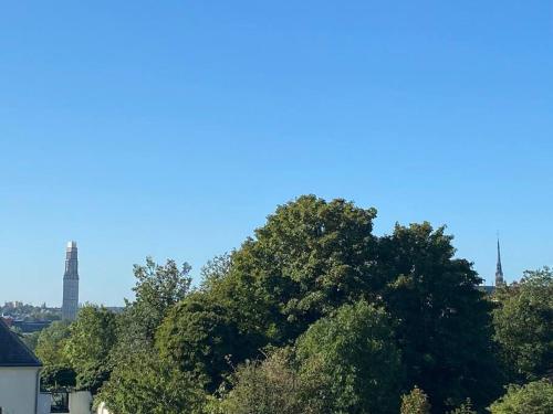 a view of some trees and a blue sky at Maison de Charme - 4 Chambres - Courette & Parking Gratuit in Amiens