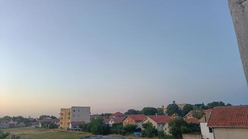 uitzicht op een stad met huizen en gebouwen bij Privatna soba Dušan in Surčin