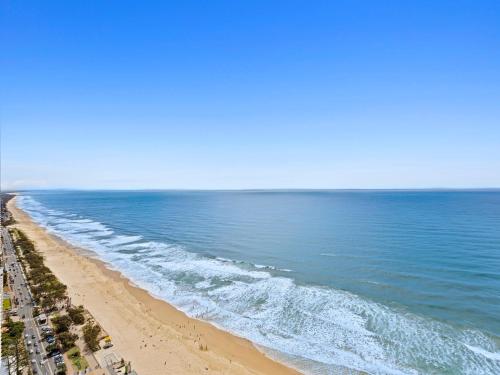 an aerial view of a beach with the ocean at Soul Beachfront Apartments - Hosted by Coastal Letting Co. in Gold Coast