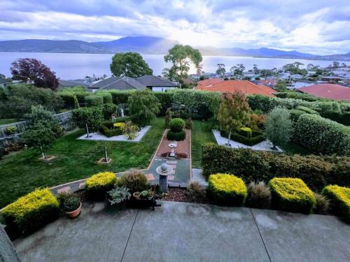 an aerial view of a garden with trees and bushes at kunanyi horizons - Hobart in Tranmere