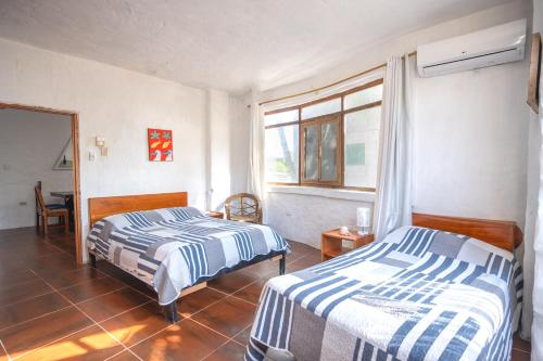 Postel nebo postele na pokoji v ubytování Hostal Galapagos by Bar de Beto