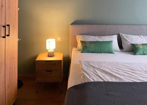 Ferienwohnung Hensel & Gretelにあるベッド