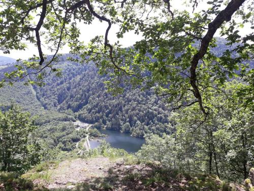 a view of a lake in the middle of a mountain at Au Repos du Fayé in Grosmagny