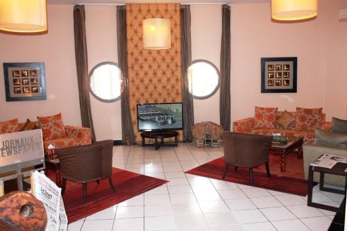 พื้นที่นั่งเล่นของ Les Acacias Hotel Djibouti