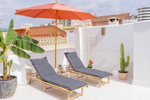 Downtown flat with 46 sqm private rooftop terrace