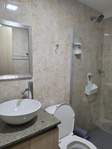 Koupelna v ubytování Costana - Hostal