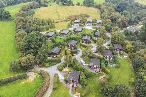 an aerial view of an estate with a group of houses at Sunny View in Rhayader