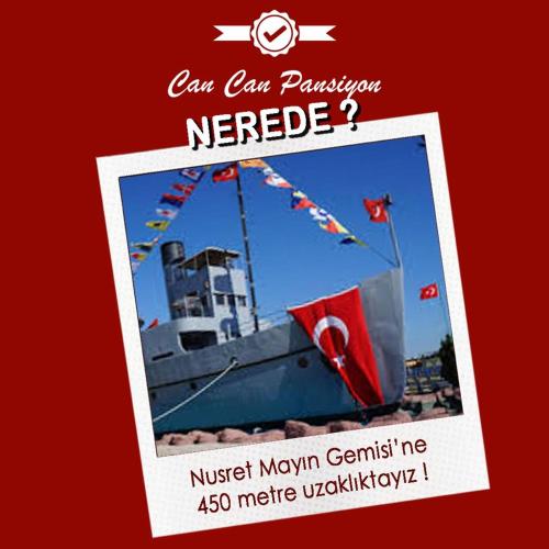 a picture of a boat with a sign that says can can runaway mercy at Efe Can Apart Otel in Canakkale