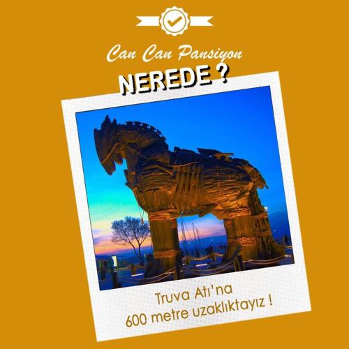a picture of a statue of a horse at Efe Can Apart Otel in Canakkale