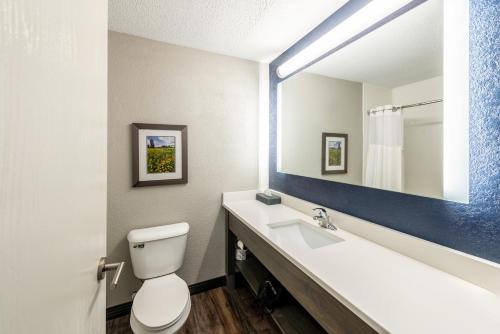 a bathroom with a toilet and a sink at Comfort Inn & Suites Tipp City Dayton North I-75 in Tipp City