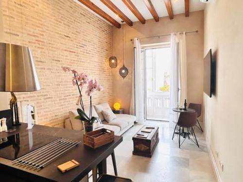Posezení v ubytování innCádizPalacio Conde Casa-Brunet