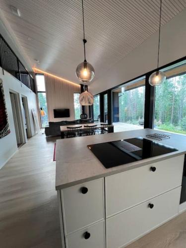 Dapur atau dapur kecil di Himos Villa Aurinkorinne