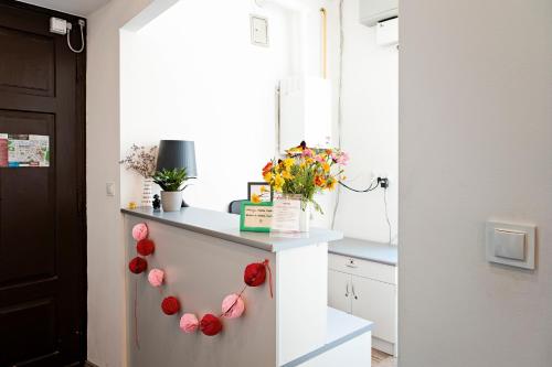 Dapur atau dapur kecil di Hostel Królewska