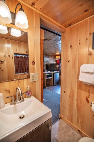 Dapur atau dapur kecil di Pemi Cabins