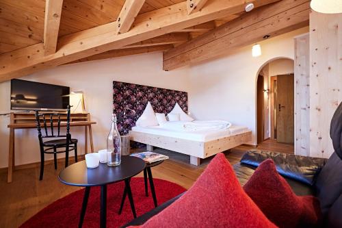 Cama o camas de una habitación en Bio-Hotel Oswalda-Hus