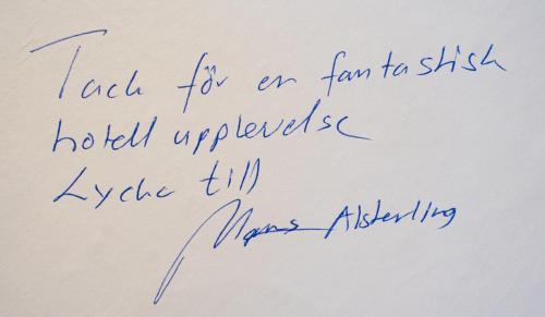 a piece of handwriting on a piece of paper at Boutique-Hotel Stadtherberge Wetzlar in Wetzlar