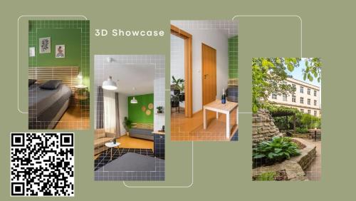 a collage of photos of a living room and a house at Hotel Museum in Prague