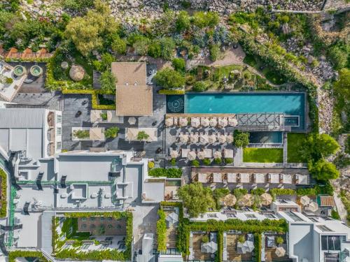 an aerial view of a mansion with a swimming pool at Live Aqua San Miguel de Allende in San Miguel de Allende