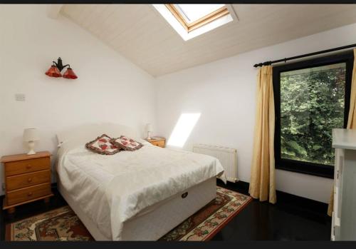 a bedroom with a bed and a window at Remarkable 3-Bed Cottage in Ahakista durrus in Ahakista