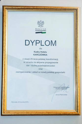 Certifikát, hodnocení, plakát nebo jiný dokument vystavený v ubytování Hotel Karczówka