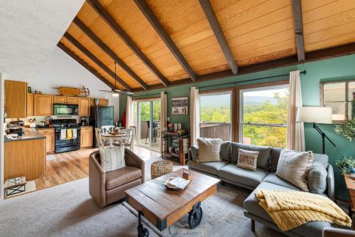 a living room with a couch and a table at No Dog Fees - Dog Friendly 3BR 2BA with Loft and Mountain Views - Near Bryce Resort in Basye, VA in Basye