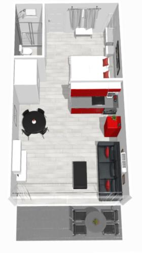 Roses Apartments Red Loft vista mar lateral