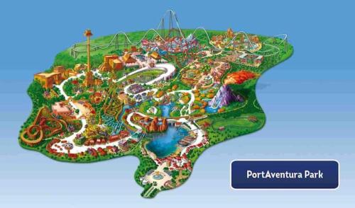 a map of aventura park with a resort at Torreilles-Casa terracota-plage - visa image- les déferlantes le Barcares - South of France in Torreilles