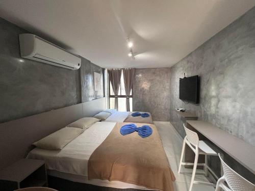 Postel nebo postele na pokoji v ubytování Flat Comfort Vista Mare Studios - Intermares