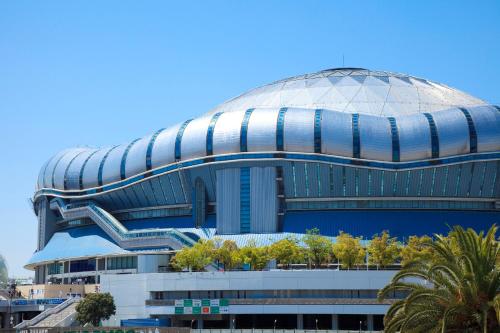 a building with a dome on top of it at the b osaka-shinsekai in Osaka