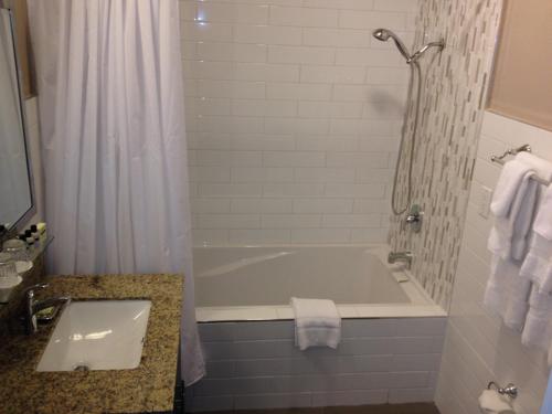 a bathroom with a bath tub and a sink at Executive Hotel Vintage Court in San Francisco