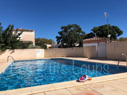 - une piscine dans une maison avec un jouet dans l'eau dans l'établissement Villa les Lavandines, Le Cap d'agde, au Cap d'Agde