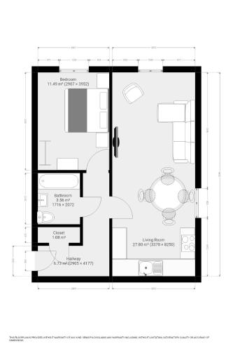 a floor plan of a house at Hatfield Gem - 1 Bed with FREE Parking near Uni, Business Park & City Center, Big savings on Longer Stays in Hatfield