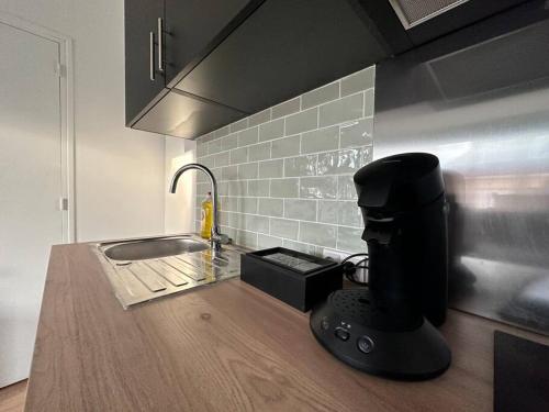 Кухня или мини-кухня в Appartement proche Paris et métro - Parking privé
