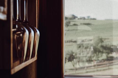 a close up of a window with a view at Ecological farm Makrobios Panonija in Gornji Petrovci