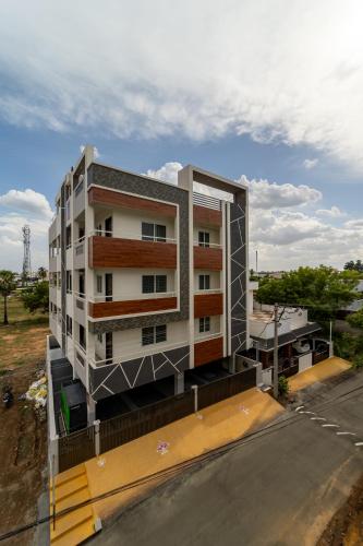 an overhead view of a building on a street at Fortune Inn in Erode
