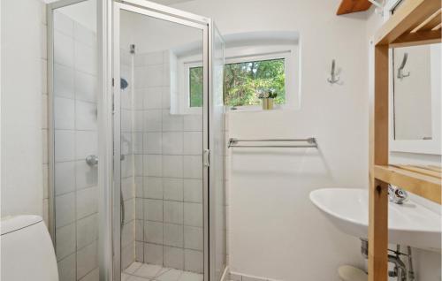 bagno con doccia e lavandino di Gorgeous Home In Nstved With House A Panoramic View a Næstved