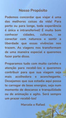 a list of names of plants in a poem at Ao Mar - Hospedagem in São Sebastião