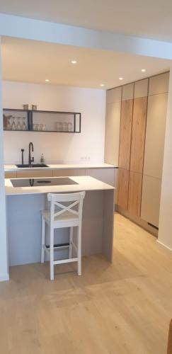 Cuisine ou kitchenette dans l'établissement Starnberger Traum mit eigenem Steg