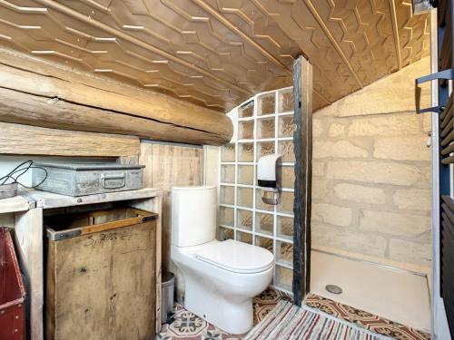 uma casa de banho com WC numa casa em Pygmalion appartement em Avignon
