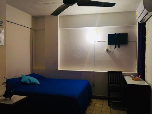 Un pat sau paturi într-o cameră la Hotel zócalo abuelos