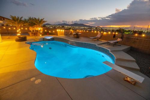 a swimming pool on the roof of a building at 3400 SqFt House W/40Ft Heated Pool/Spa- Strip View in Las Vegas