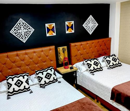 Confortable Apartamento a 20 mt del Parque Principal tesisinde bir odada yatak veya yataklar