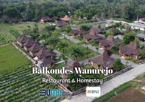 an aerial view of a villas in a resort at Balkondes Wanurejo in Borobudur