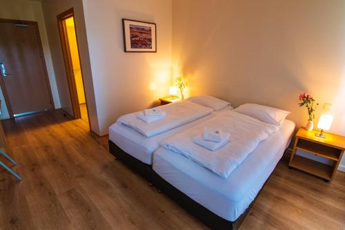 Cama o camas de una habitación en Hótel Laugar